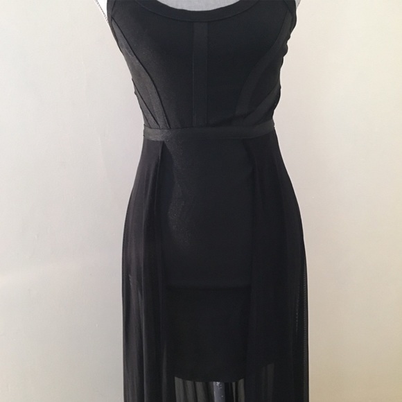 BLACK BANDAGE DRESS GOWN - Picture 4 of 8
